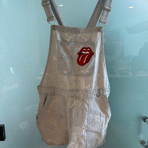 Signature8 Striped Denim Jumpsuit with Red Patch